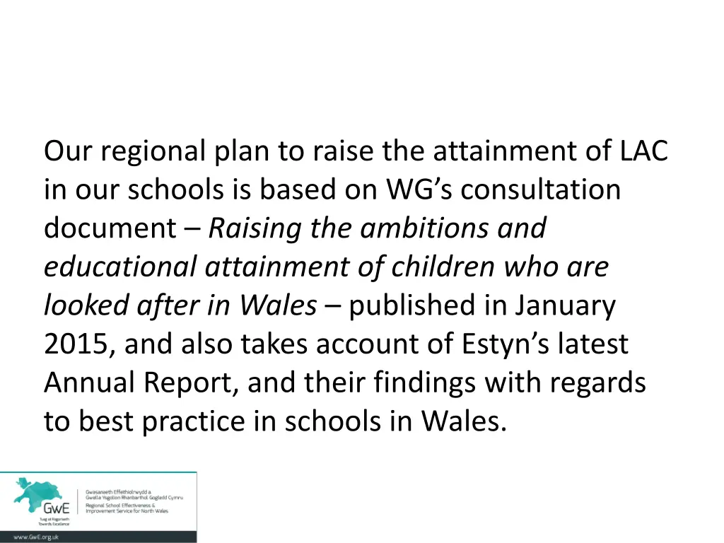 our regional plan to raise the attainment
