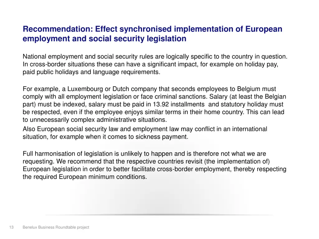 recommendation effect synchronised implementation