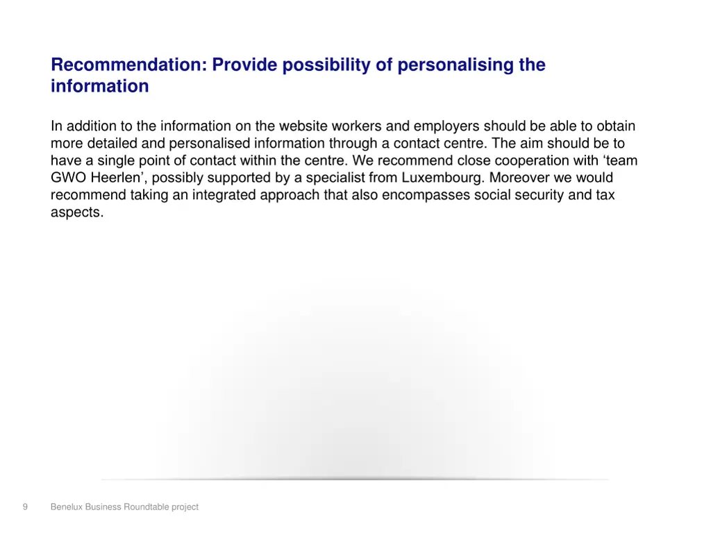 recommendation provide possibility