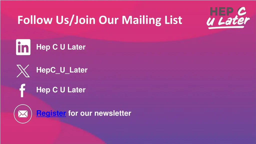 follow us join our mailing list