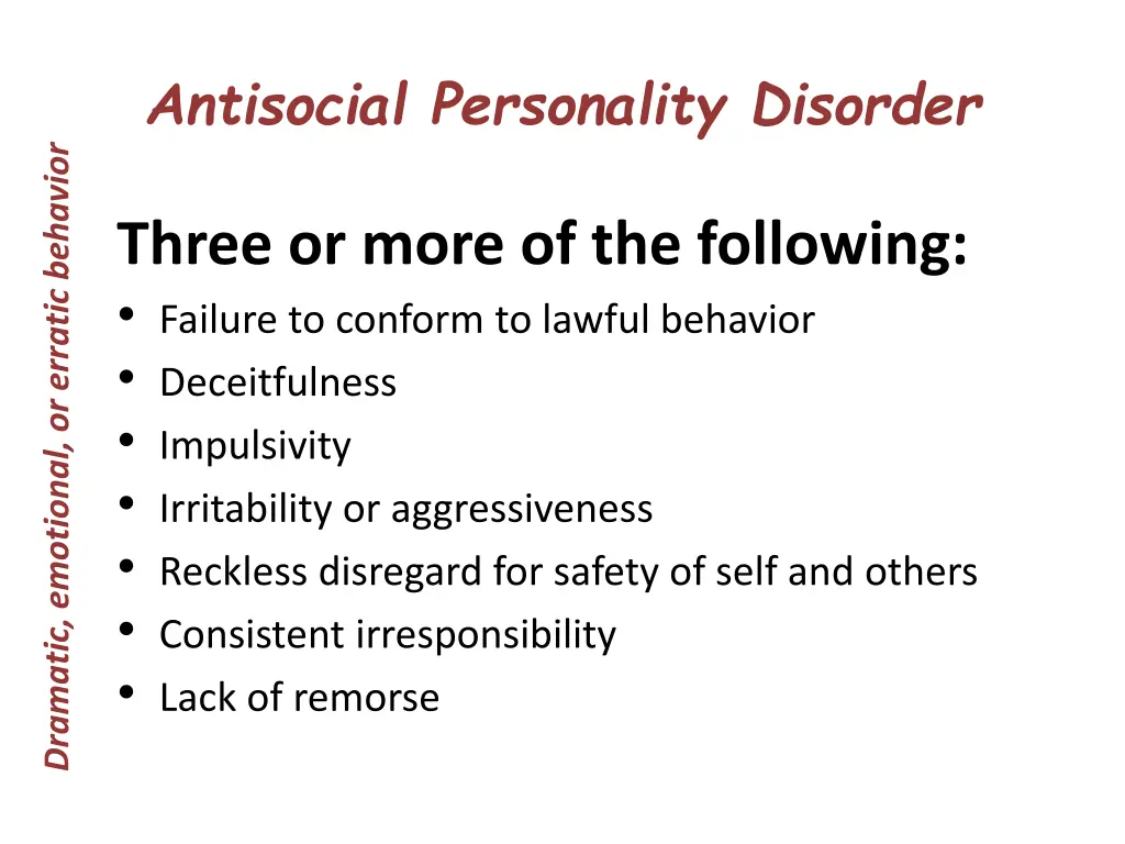 antisocial personality disorder