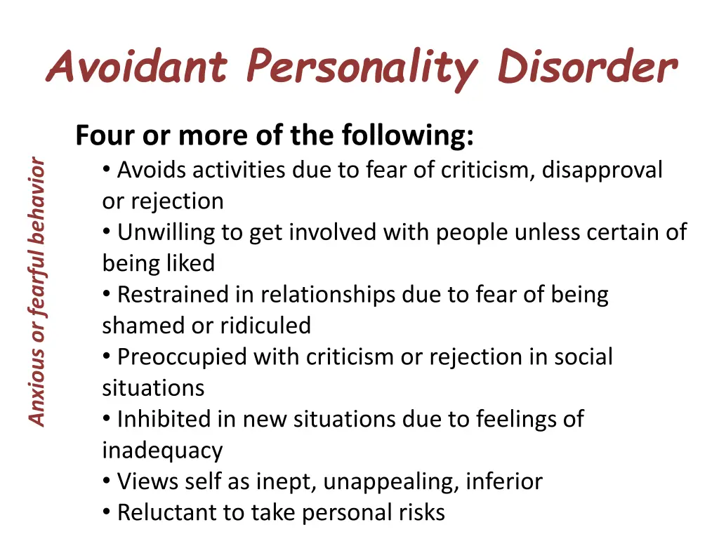 avoidant personality disorder