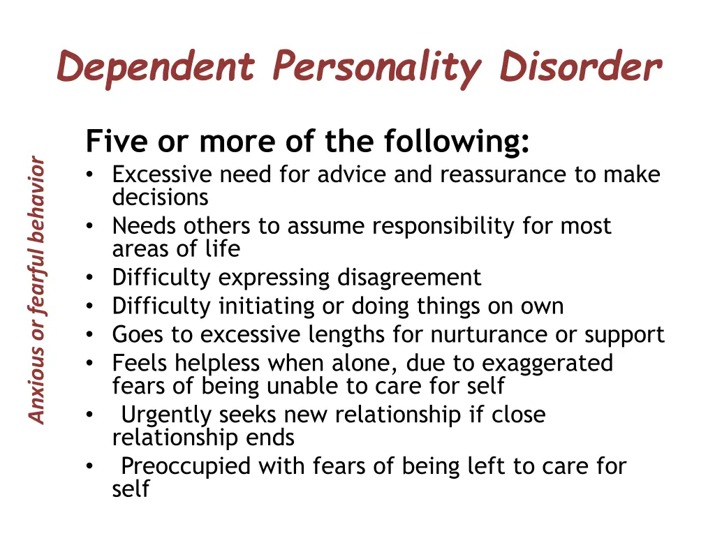 dependent personality disorder