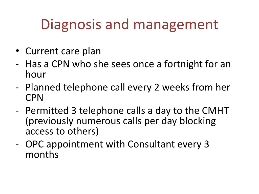 diagnosis and management