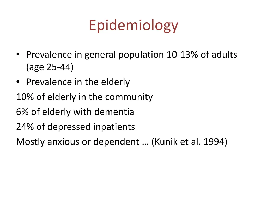 epidemiology