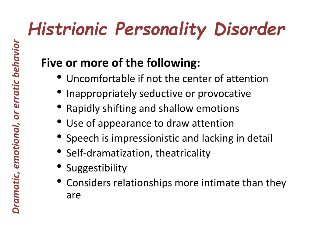 histrionic personality disorder