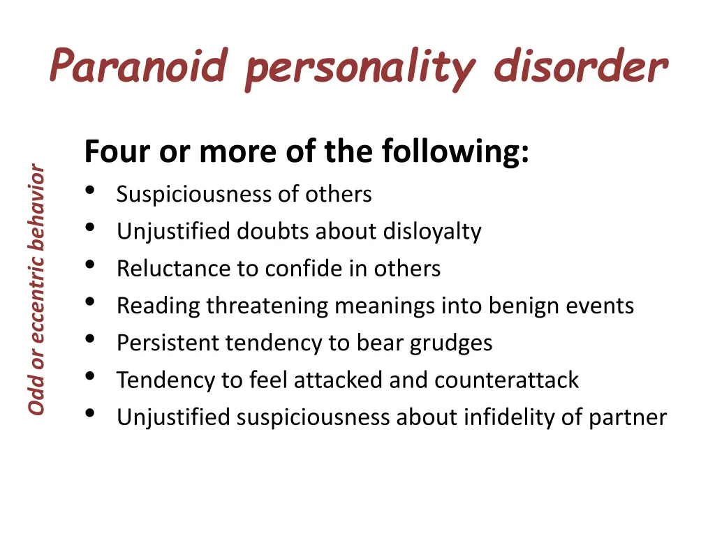 paranoid personality disorder