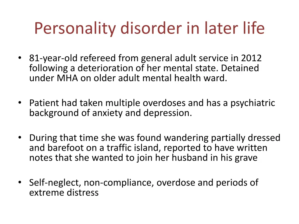 personality disorder in later life 1