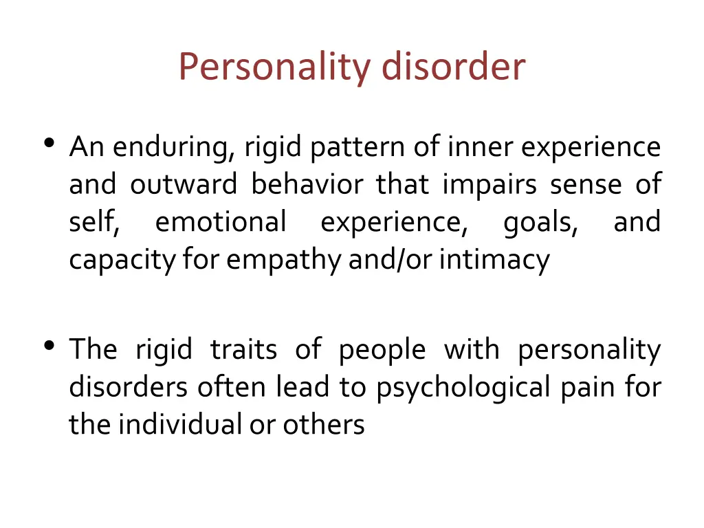 personality disorder