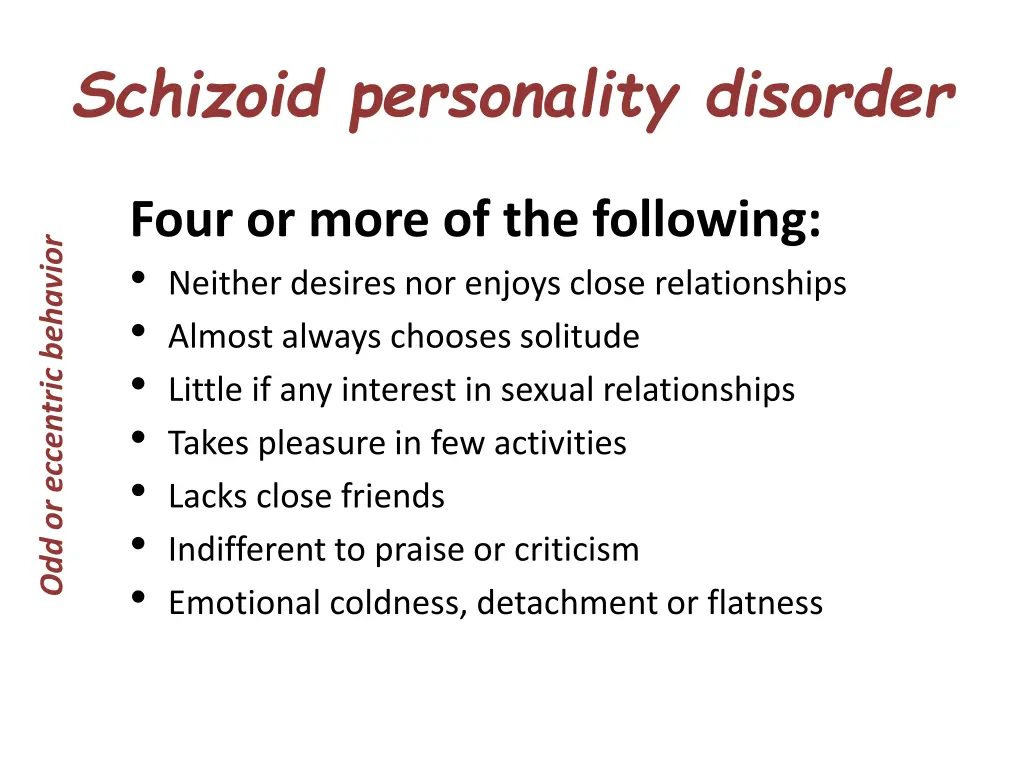 schizoid personality disorder