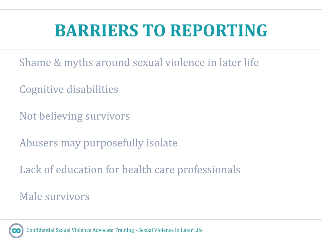 barriers to reporting 1