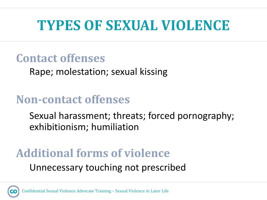 types of sexual violence