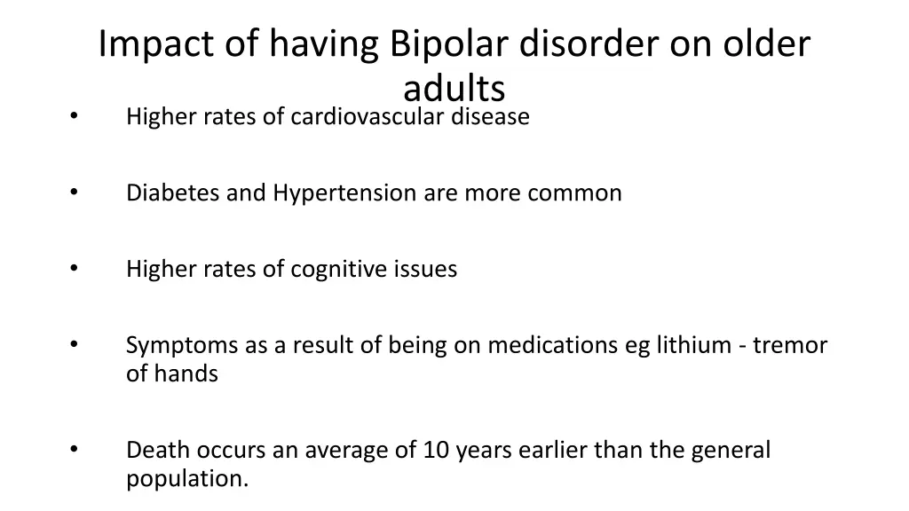 impact of having bipolar disorder on older adults