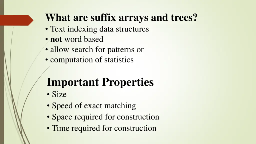 what are suffix arrays and trees text indexing