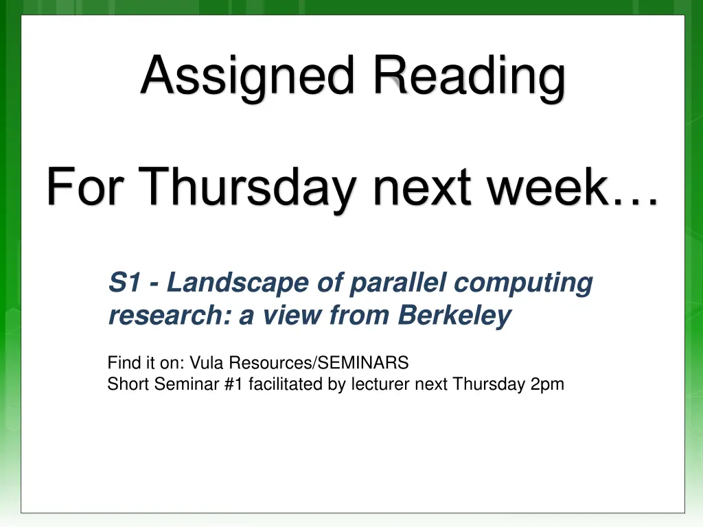 assigned reading