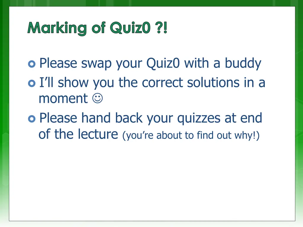 marking of quiz0