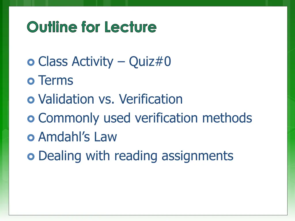 outline for lecture