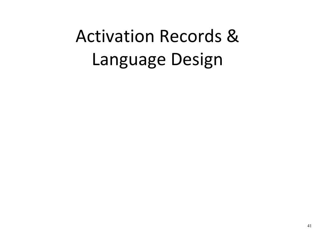 activation records language design