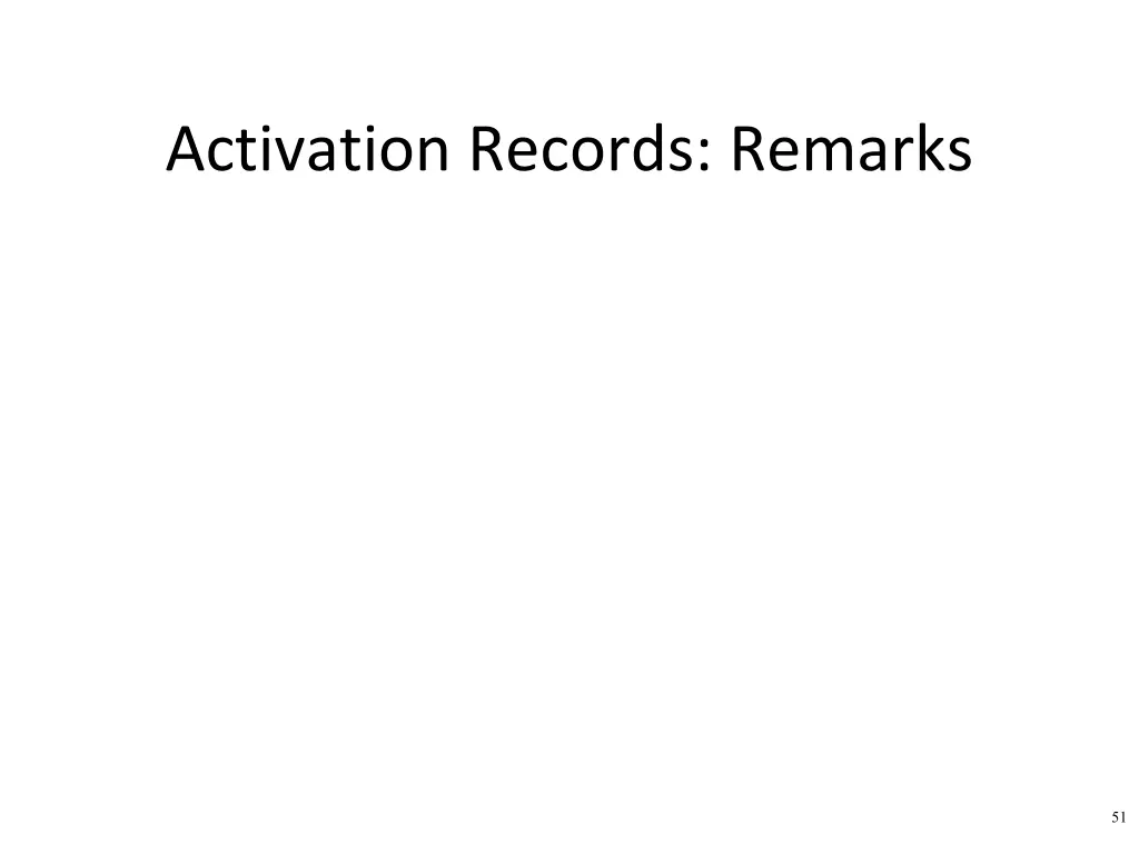 activation records remarks