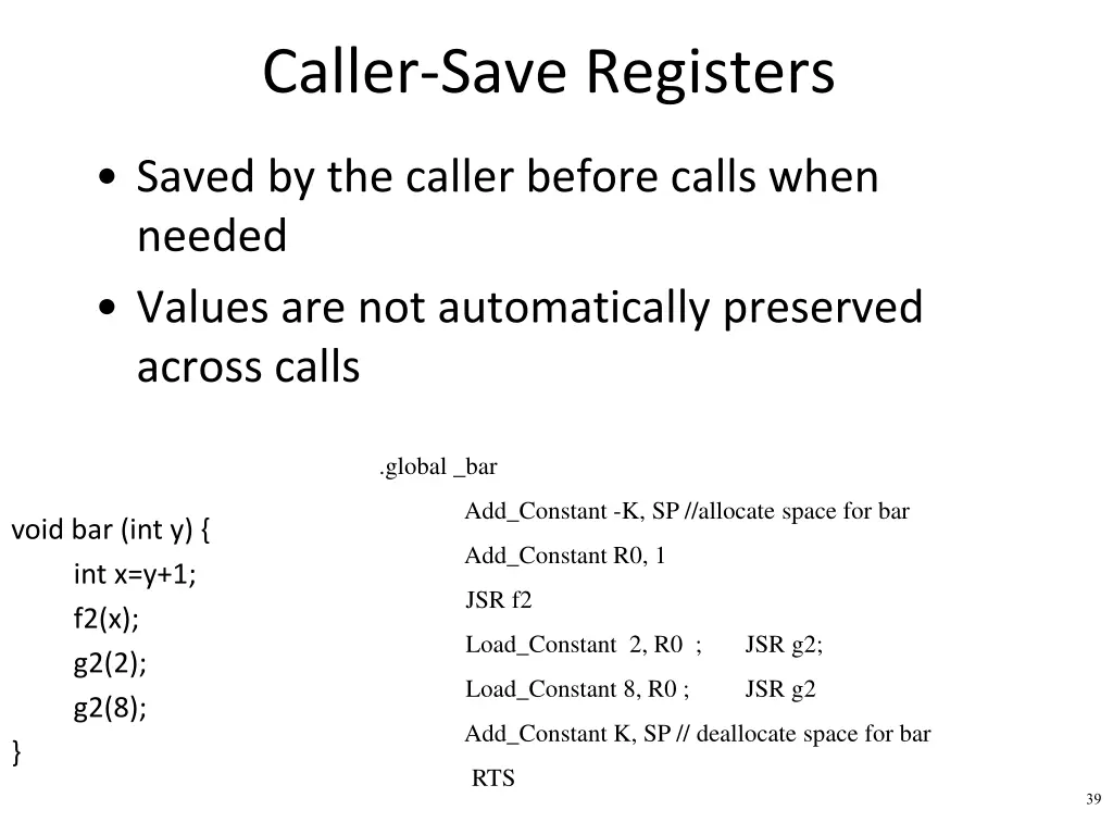 caller save registers