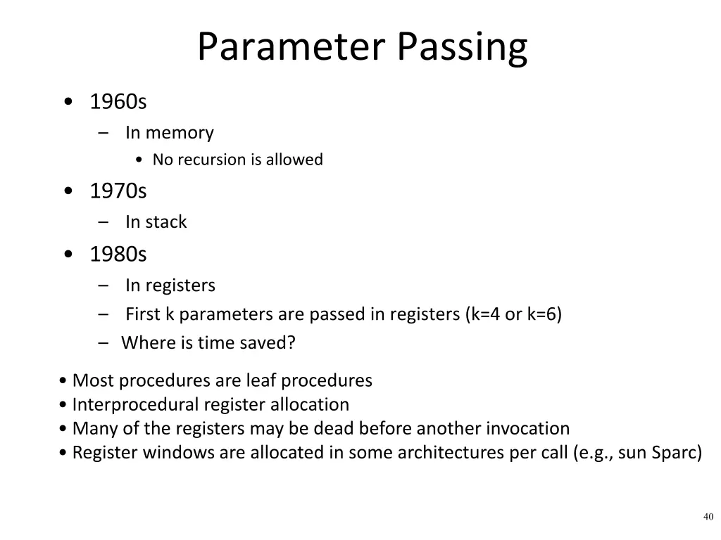 parameter passing