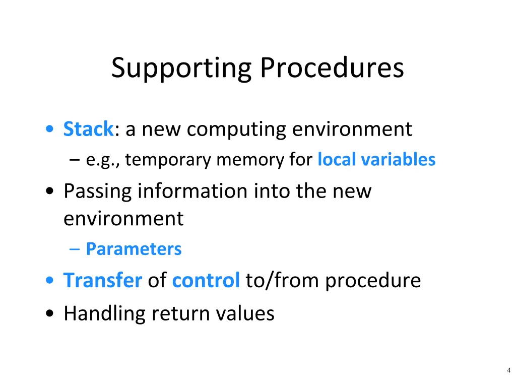 supporting procedures