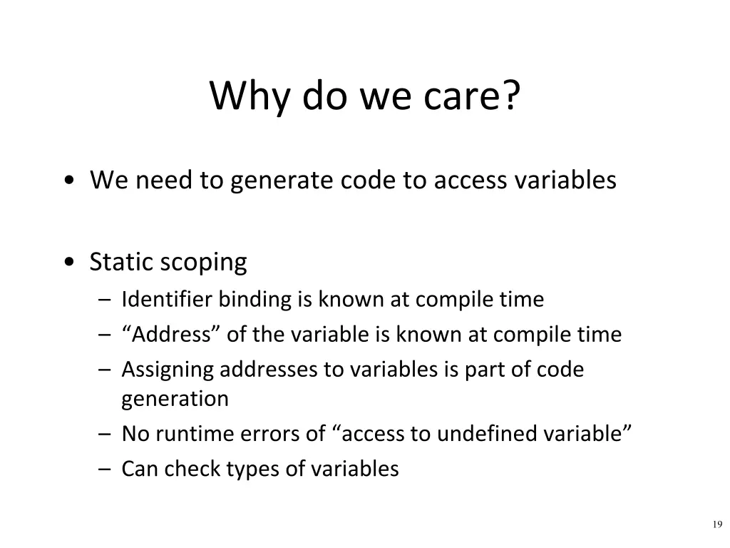 why do we care