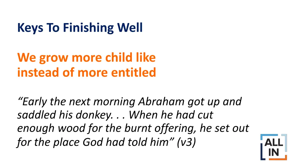 keys to finishing well 1