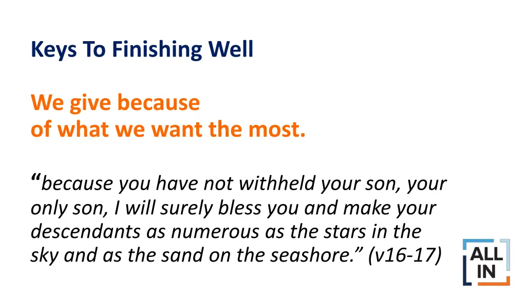 keys to finishing well 4