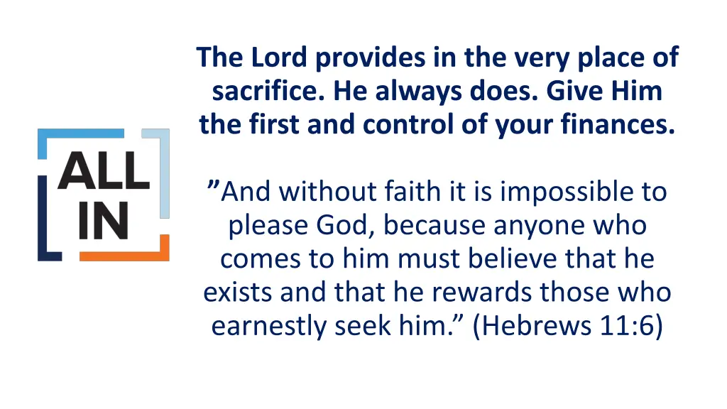 the lord provides in the very place of sacrifice