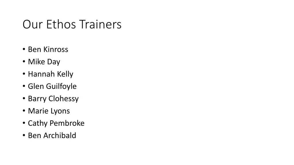 our ethos trainers