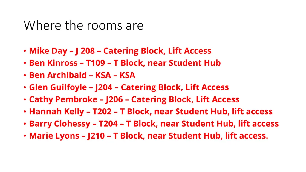 where the rooms are