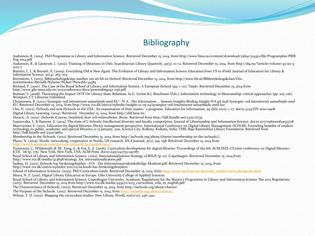 bibliography