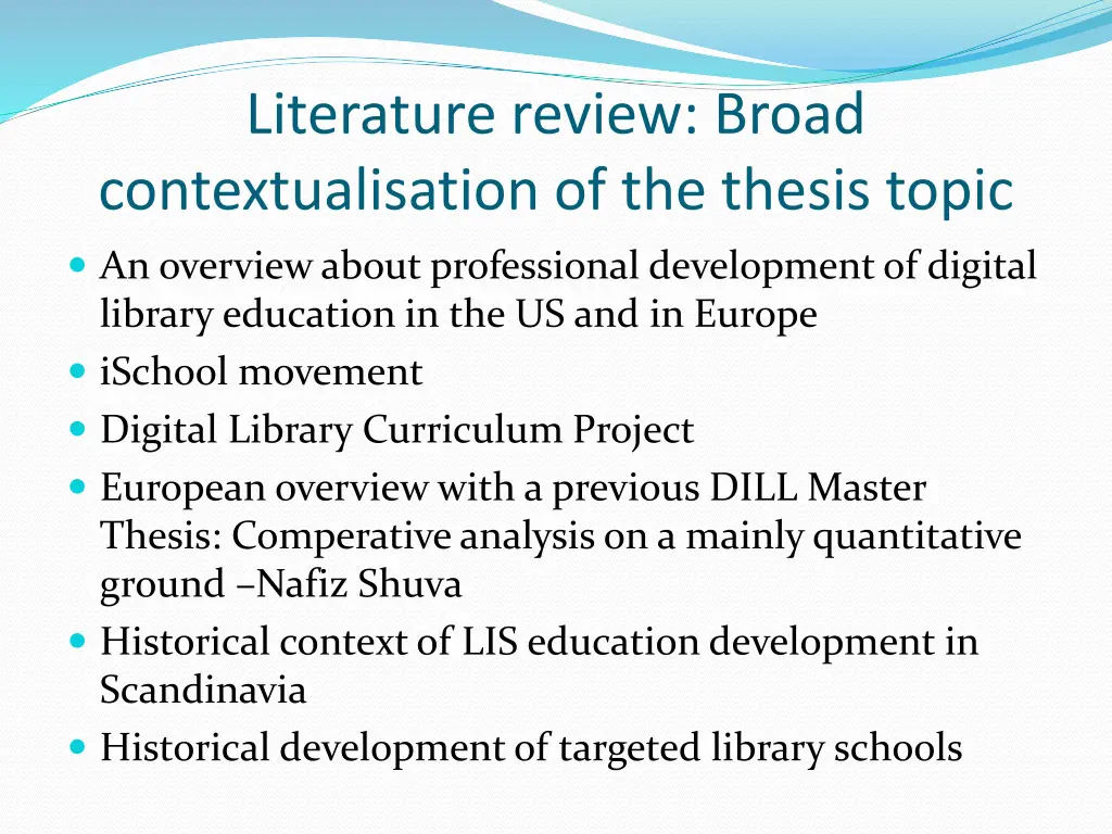 literature review broad contextualisation