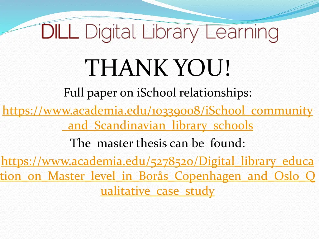 thank you full paper on ischool relationships