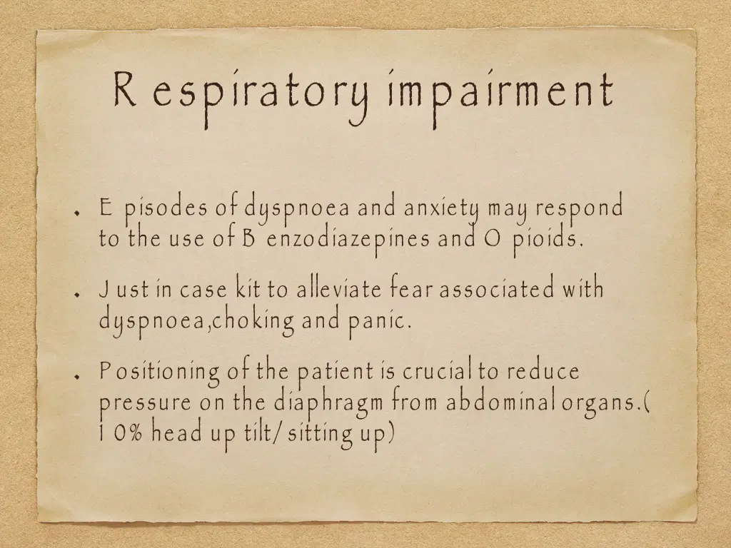 r espiratory impairment