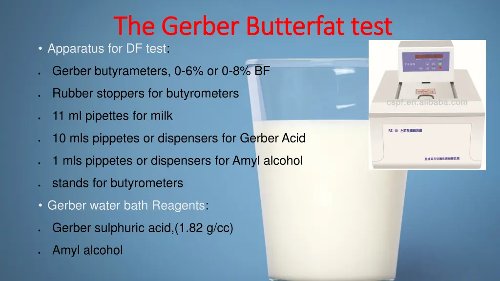 the gerber butterfat test the gerber butterfat