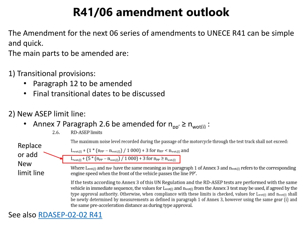 r41 06 amendment outlook