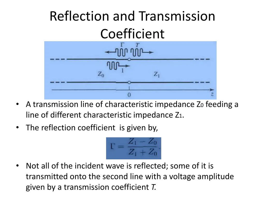 reflection and transmission coefficient