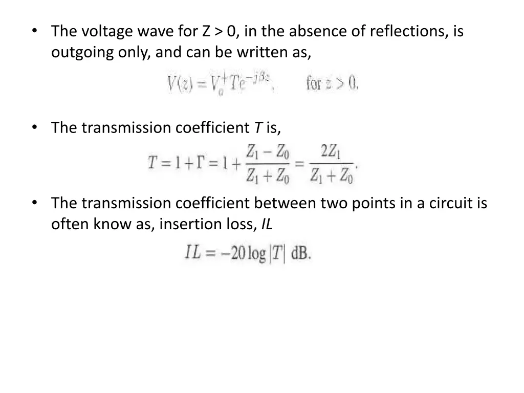 the voltage wave for z 0 in the absence