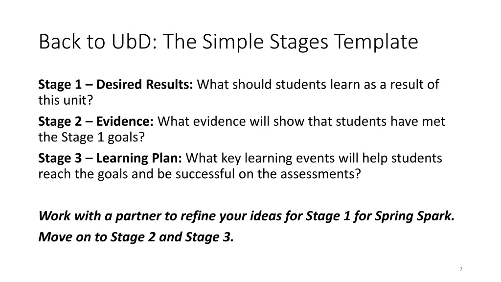 back to ubd the simple stages template