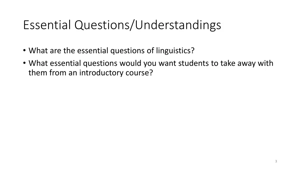 essential questions understandings