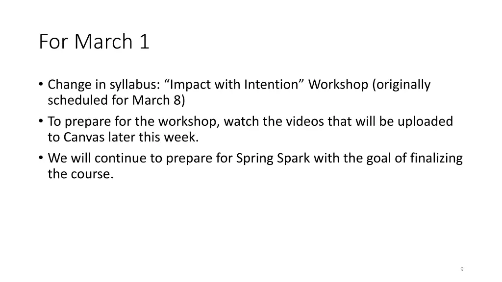 for march 1