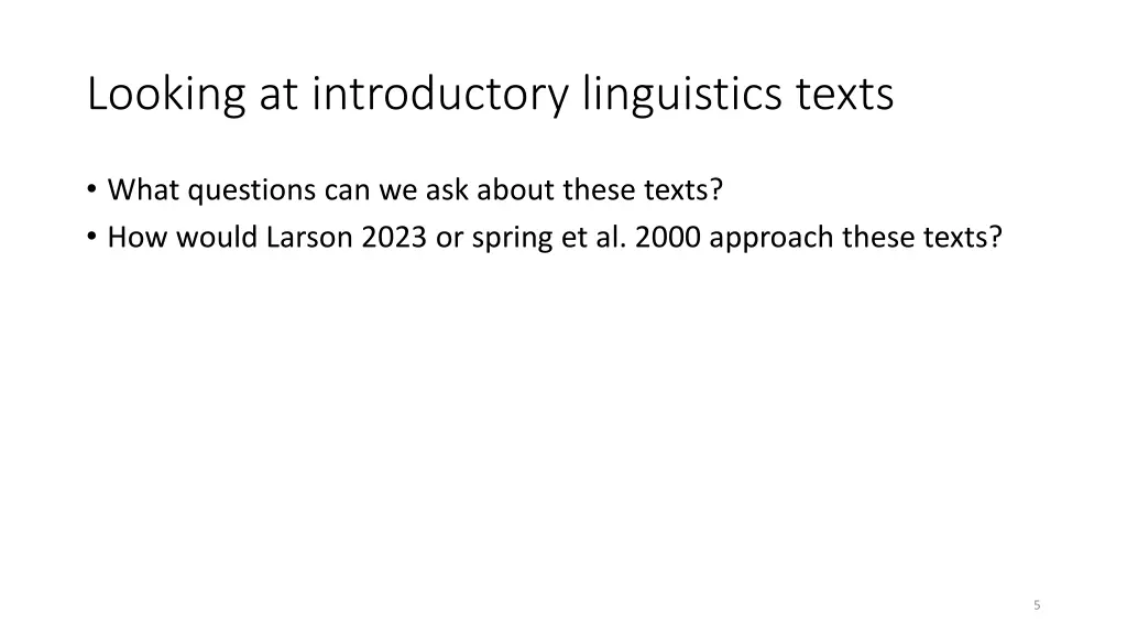 looking at introductory linguistics texts