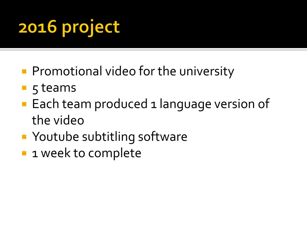 promotional video for the university 5 teams each