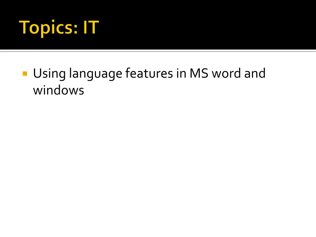 using language features in ms word and windows
