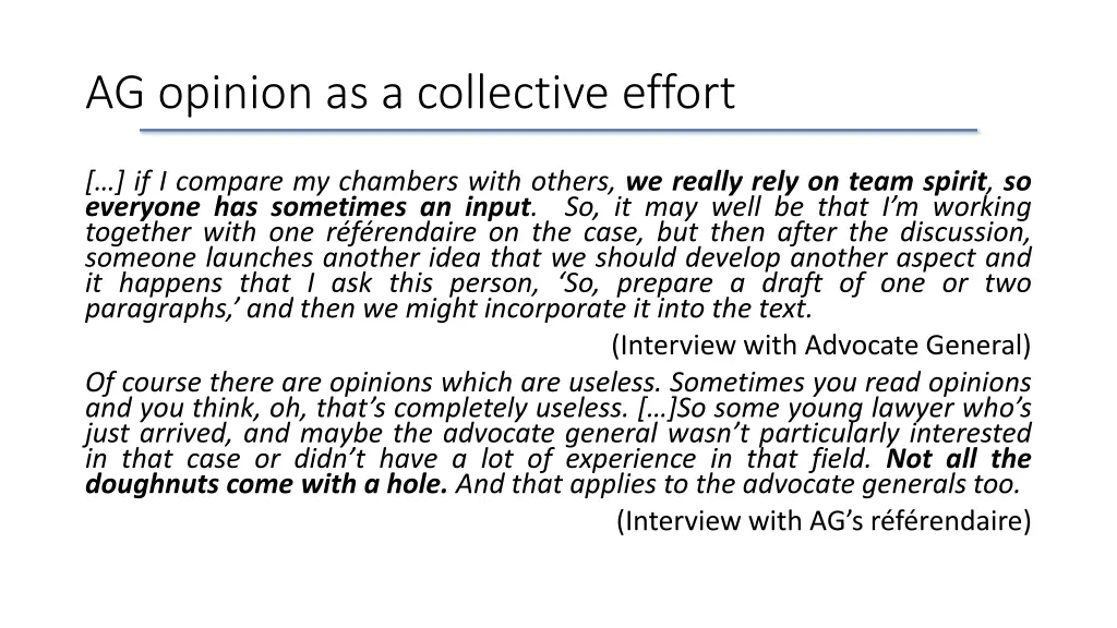 ag opinion as a collective effort
