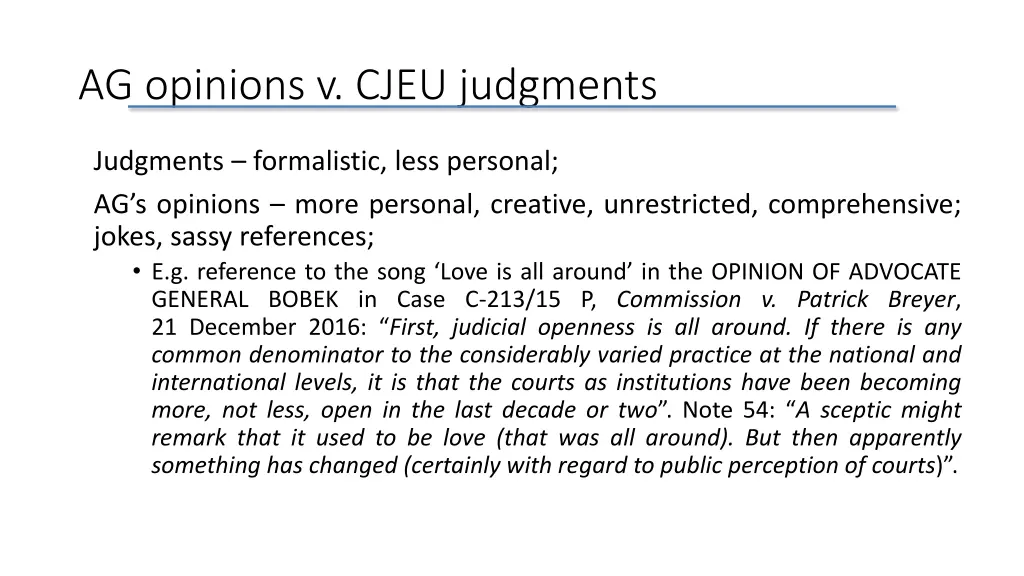 ag opinions v cjeu judgments