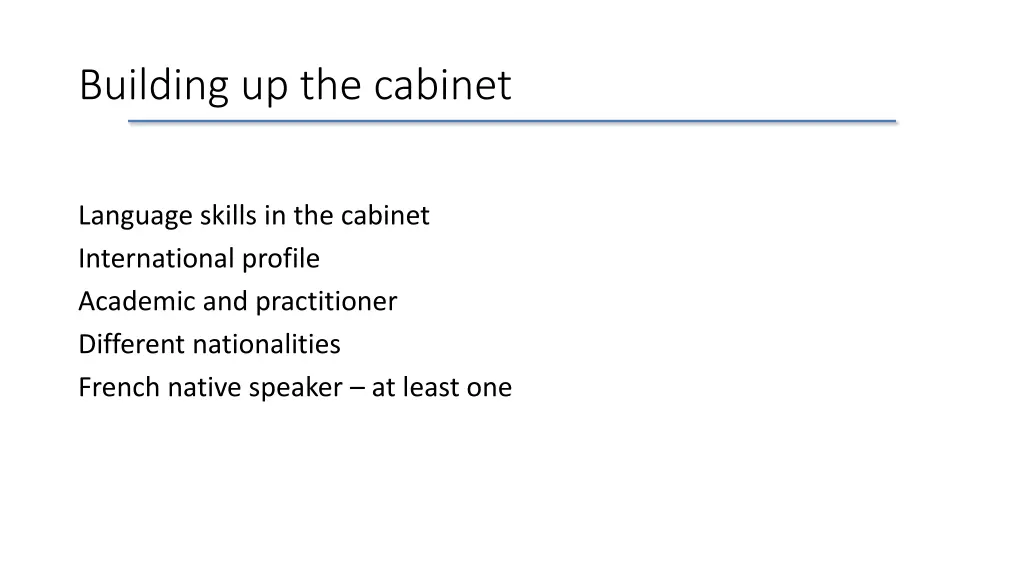 building up the cabinet
