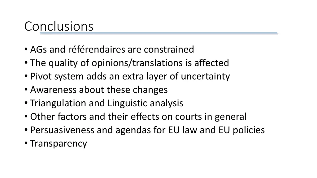 conclusions